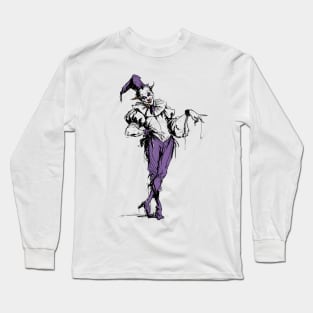 Original 70s Style Pierrot Design Long Sleeve T-Shirt